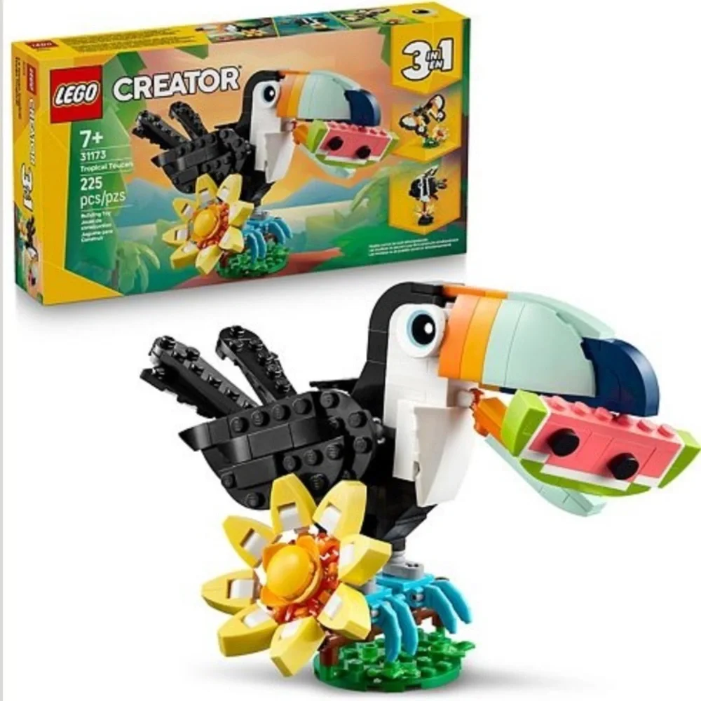 LEGO Creator Bird Toy 3-in-1 Tropical Toucan 31173 Building Kit (225 Pieces)